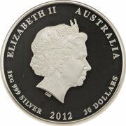 30 Dollars - Elizabeth II 4th Portrait - Diamond Jubilee - Silver Proof obverse image