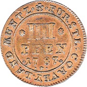 4 Pfennige - Theodore of Brabeck, Germany, 1787 reverse image