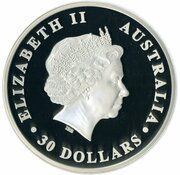 30 Dollars - Elizabeth II 4th Portrait - Koala - Silver Bullion Coin obverse image