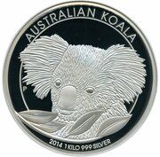 30 Dollars - Elizabeth II 4th Portrait - Koala - Silver Bullion Coin, Australia, 2014 reverse image