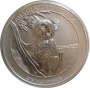 30 Dollars - Elizabeth II 4th Portrait - Koala - Silver Bullion Coin, Australia, 2015 reverse image