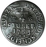¼ Stüber, Germany, 1752-1756 reverse image