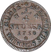 ¼ Stüber, Germany, 1758-1760 reverse image