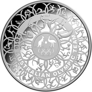 30 Dollars - Elizabeth II 4th Portrait - 2016 Australian Olympic Team - Silver Proof, Australia, 2016 reverse image