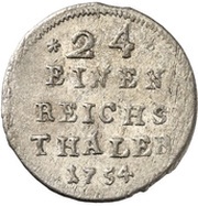 1⁄24 Thaler, Germany, 1754-1758 reverse image