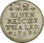 1⁄12 Reichsthaler, Germany, 1758-1759 reverse image