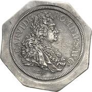 2 Thalers Klippe, Germany, 1717 reverse image