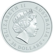 30 Dollars - Elizabeth II 4th Portrait - Koala - Silver Bullion Coin obverse image