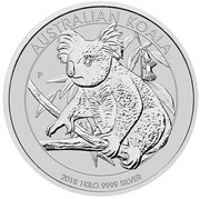 30 Dollars - Elizabeth II 4th Portrait - Koala - Silver Bullion coin, Australia, 2018 reverse image
