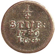 ¼ Stüber - Frederick II, Germany, 1746 reverse image
