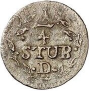 ¼ Stüber - Frederick II, Germany, 1752 reverse image