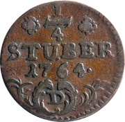 ¼ Stüber - Frederick II, Germany, 1764-1767 reverse image