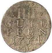 4 Pfennig - Frederick II, Germany, 1774 reverse image