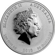 30 Dollars - Elizabeth II 4th Portrait - Year of the Dog - Silver Bullion Coin obverse image