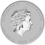 30 Dollars - Elizabeth II 4th Portrait - Emperor Penguin - Platinum Bullion Coin obverse image