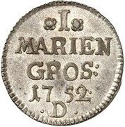 1 Mariengroschen - Frederick II, Germany, 1752 reverse image