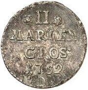 2 Mariengroschen - Frederick II, Germany, 1752 reverse image