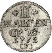 2 Mariengroschen - Frederick II, Germany, 1752 reverse image