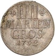 4 Mariengroschen - Frederick II, Germany, 1752 reverse image