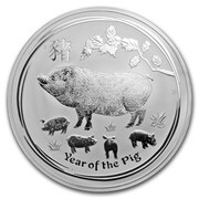 30 Dollars - Elizabeth II 4th Portrait - Year of the Pig - Silver Bullion Coin, Australia, 2019 reverse image