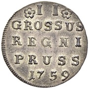 2 Groschen - Elizabeth, Germany, 1759-1761 reverse image