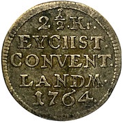 2½ Kreuzer - Raimund Anthony of Strasoldo, Germany, 1764 reverse image