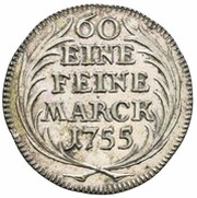20 Kreuzers - John Anthony II of Freyberg, Germany, 1755 reverse image