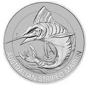 30 Dollars - Elizabeth II 6th Portrait - Australian Striped Marlin - Platinum Bullion Coin, Australia, 2020 reverse image