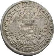 1 Thaler Sede Vacante; Countermark, Germany, 1725 reverse image