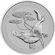 30 Dollars - Elizabeth II 6th Portrait - Australian Platypus - Platinum Bullion Coin, Australia, 2021 reverse image