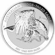 30 Dollars - Elizabeth II 6th Portrait - Australian Wedge-Tailed Eagle - Silver Bullion Coin, Australia, 2021 reverse image