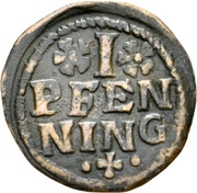 1 Pfennig - John Jakob Blarer of Watensee, Germany, 1621 reverse image