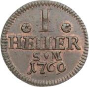 1 Heller - Emmerich Joseph, Germany, 1769 reverse image