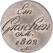 1 Groschen - Frederick Charles Joseph, Germany, 1802 reverse image