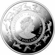 30 Dollars - Elizabeth II Posthumous; 6th Portrait - Year of the Rabbit; Silver Bullion obverse image