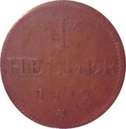 1 Heller "Judenpfennig", Germany, 1819 reverse image