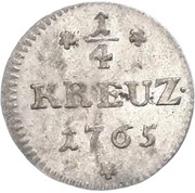¼ Kreuzer, Germany, 1765 reverse image