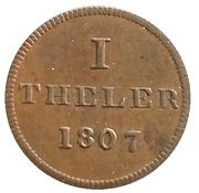1 Theler Judenpfennig, Germany, 1807 reverse image