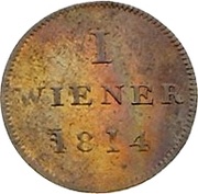 1 Wiener "Judenpfennig", Germany, 1814 reverse image
