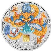 30 Dollars In the name of Elizabeth II; 6th Portrait - Year of the Dragon; Silver Coloured, Australia, 2024 reverse image