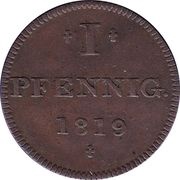 1 Pfennig "Judenpfennig", Germany, 1819 reverse image