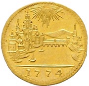 1 Kreuzer Gold pattern strike, Germany, 1774 reverse image