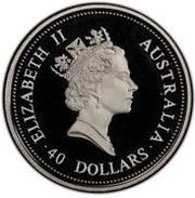 40 Dollars - Elizabeth II 3rd Portrait - Emu - Palladium obverse image
