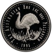 40 Dollars - Elizabeth II 3rd Portrait - Emu - Palladium reverse image