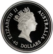 40 Dollars - Elizabeth II 3rd Portrait - Emu - Palladium obverse image