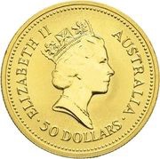 50 Dollars - Elizabeth II 3rd Portrait - Australian Nugget - Gold Bullion Coin obverse image