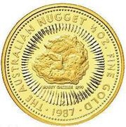 50 Dollars - Elizabeth II 3rd Portrait - Australian Nugget - Gold Bullion Coin, Australia, 1987 reverse image