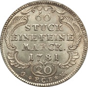 20 Kreuzer, Germany, 1781-1784 reverse image