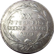 ½ Thaler, Germany, 1791 reverse image
