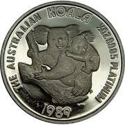50 Dollars - Elizabeth II 3rd Portrait - Koala - Platinum, Australia, 1989-1990 reverse image